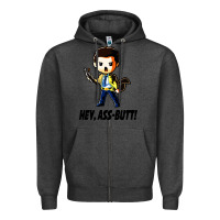 Charcoal Heather hey, ass butt Zipper Hoodie - artisFamous