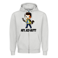 Dove Grey hey, ass butt Zipper Hoodie - artisFamous