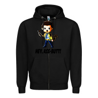 Black hey, ass butt Zipper Hoodie - artisFamous