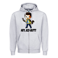 Heather Grey hey, ass butt Zipper Hoodie - artisFamous