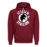 Burgundy italian stallion Zipper Hoodie - artisFamous