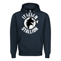 Navy italian stallion Zipper Hoodie - artisFamous