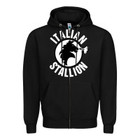 Black italian stallion Zipper Hoodie - artisFamous