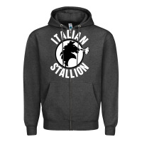 Charcoal Heather italian stallion Zipper Hoodie - artisFamous