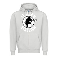Dove Grey italian stallion Zipper Hoodie - artisFamous