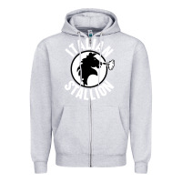 Heather Grey italian stallion Zipper Hoodie - artisFamous