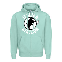 Seafoam italian stallion Zipper Hoodie - artisFamous