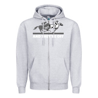 Heather Grey horse racing Zipper Hoodie - artisFamous