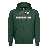 Sports Green horse racing Zipper Hoodie - artisFamous