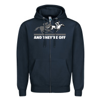 Navy horse racing Zipper Hoodie - artisFamous