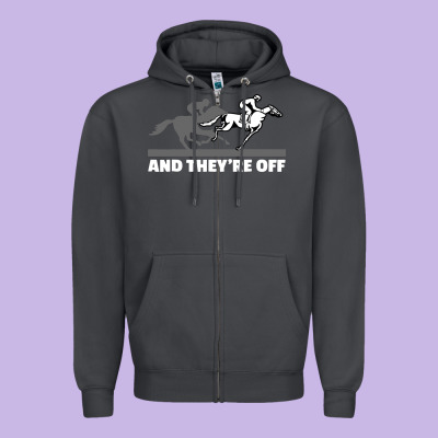 Horse Racing Zipper Hoodie Designed By Artisfamous