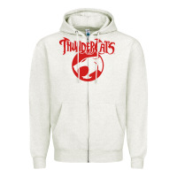 Oatmeal Heather Thunders Cats Zipper Hoodie - artisFamous