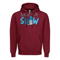 Burgundy let it snow Zipper Hoodie - JahusDesignShop