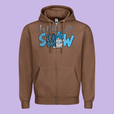 Let It Snow Zipper Hoodie Designed By Jahusdesignshop