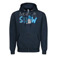 Navy let it snow Zipper Hoodie - JahusDesignShop