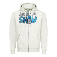 Oatmeal Heather let it snow Zipper Hoodie - JahusDesignShop