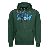 Sports Green let it snow Zipper Hoodie - JahusDesignShop
