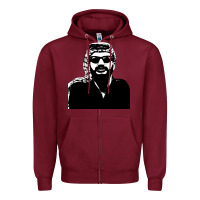 Burgundy yasser arafat Zipper Hoodie - artisFamous