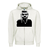 Oatmeal Heather yasser arafat Zipper Hoodie - artisFamous