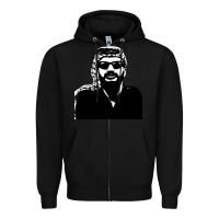 Black yasser arafat Zipper Hoodie - artisFamous