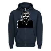 Navy yasser arafat Zipper Hoodie - artisFamous