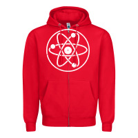 Red Atomic Atom Symbol Zipper Hoodie - artisFamous