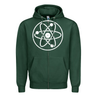 Sports Green Atomic Atom Symbol Zipper Hoodie - artisFamous
