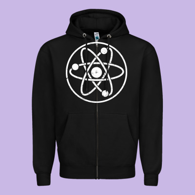 Atomic Atom Symbol Zipper Hoodie Designed By Artisfamous