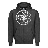 Charcoal Heather Atomic Atom Symbol Zipper Hoodie - artisFamous