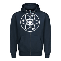 Navy Atomic Atom Symbol Zipper Hoodie - artisFamous