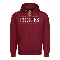 Burgundy The Pogues 1982 Zipper Hoodie - artisFamous