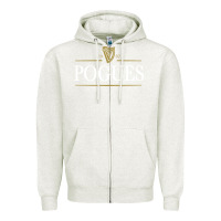 Oatmeal Heather The Pogues 1982 Zipper Hoodie - artisFamous