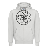 Dove Grey Atomic Atom Symbol Zipper Hoodie - artisFamous