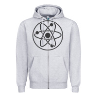 Heather Grey Atomic Atom Symbol Zipper Hoodie - artisFamous
