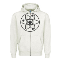 Oatmeal Heather Atomic Atom Symbol Zipper Hoodie - artisFamous