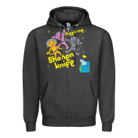 Charcoal Heather Shonen Knife Free Time Zipper Hoodie - artisFamous