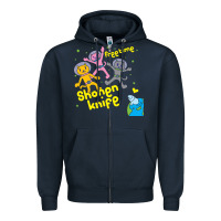 Navy Shonen Knife Free Time Zipper Hoodie - artisFamous
