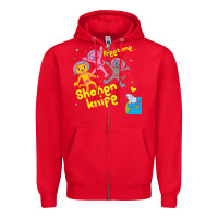 Red Shonen Knife Free Time Zipper Hoodie - artisFamous