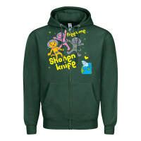 Sports Green Shonen Knife Free Time Zipper Hoodie - artisFamous