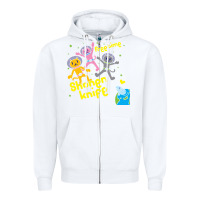 White Shonen Knife Free Time Zipper Hoodie - artisFamous