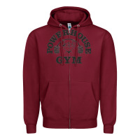 Burgundy power hause gym Zipper Hoodie - artisFamous