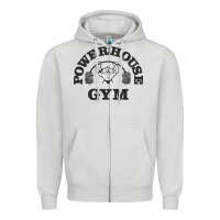 Dove Grey power hause gym Zipper Hoodie - artisFamous