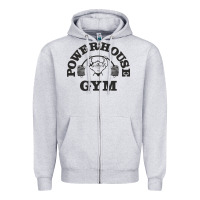 Heather Grey power hause gym Zipper Hoodie - artisFamous