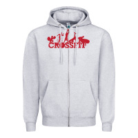 Heather Grey crossfit gym Zipper Hoodie - artisFamous