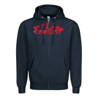 Navy crossfit gym Zipper Hoodie - artisFamous