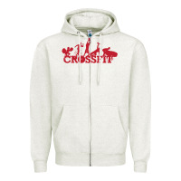 Oatmeal Heather crossfit gym Zipper Hoodie - artisFamous