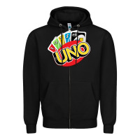 Black uno funny game Zipper Hoodie - artisFamous