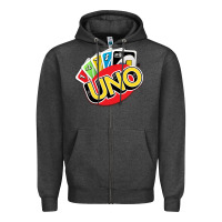 Charcoal Heather uno funny game Zipper Hoodie - artisFamous