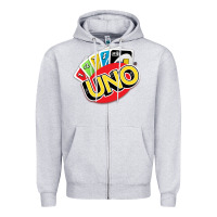 Heather Grey uno funny game Zipper Hoodie - artisFamous