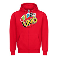 Red uno funny game Zipper Hoodie - artisFamous